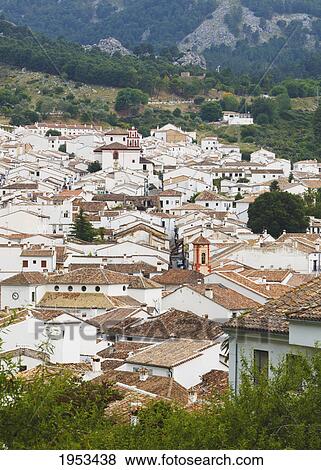 Stock Photo - white houses; grazalema cadiz andalusia spain. Fotosearch