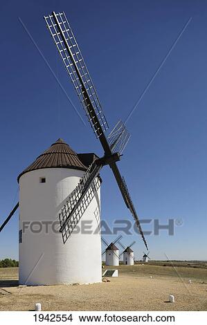 Picture - Windmills Of La Mancha; Mota Del Cuervo Cuenca Castilla La Mancha Spain. Fotosearch