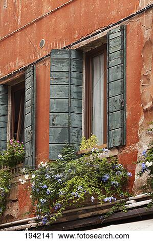 Window And Flower Box On A Building; Venice Italy View Large Photo Image Stock Image - Window And Flower Box On A Building; Venice Italy. Fotosearch