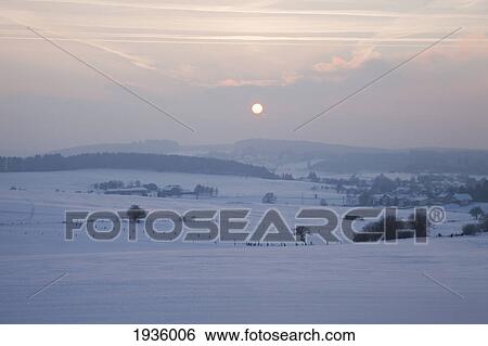 Winter Sunrise; Westerwald Rhineland-Palatinate Germany View Large Photo Image Stock Photograph - Winter Sunrise; Westerwald Rhineland-Palatinate Germany. Fotosearch