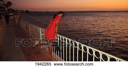 Woman In National Marine Park At Sunset; Espiritu Santos Island Baja California Mexico View Large Photo Image Stock Photography - Woman In National Marine Park At Sunset; Espiritu Santos Island Baja California Mexico. Fotosearch