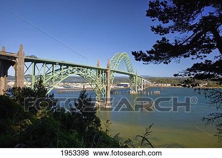 Stock Photo - yaquina bay bridge; newport oregon united states of america. Fotosearch