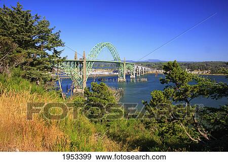 yaquina bay bridge; newport oregon united states of america View Large Photo Image Stock Photo - yaquina bay bridge; newport oregon united states of america. Fotosearch