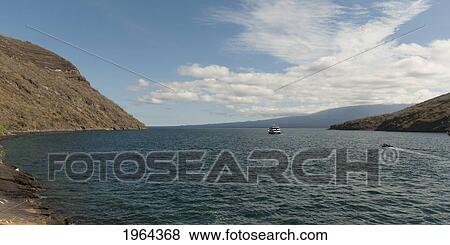 a boat in tagus cove; galapagos, equador View Large Photo Image Stock Photo - a boat in tagus cove; galapagos, equador. Fotosearch