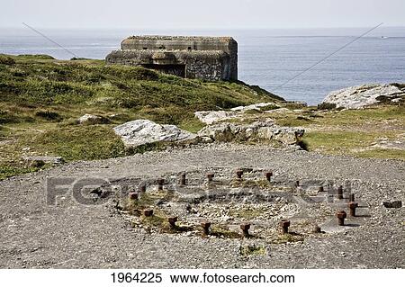 Stock Photography - a bunker and lookout from world war two; britanny, france. Fotosearch
