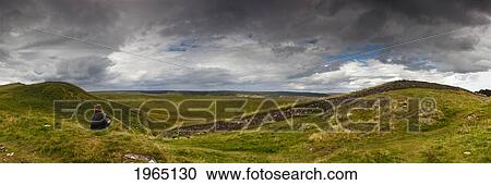 a person sits on a hill with a view of hadrian's wall; northumberland england View Large Photo Image Stock Image - a person sits on a hill with a view of hadrian's wall; northumberland england. Fotosearch