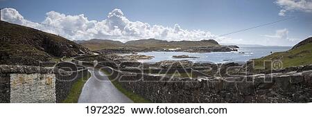 a road lined with a stone fence along the coast; ardnamurchan argyl scotland View Large Photo Image Stock Photography - a road lined with a stone fence along the coast; ardnamurchan argyl scotland. Fotosearch