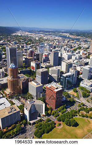 aerial view of portland; portland oregon united states of america View Large Photo Image Stock Image - aerial view of portland; portland oregon united states of america. Fotosearch