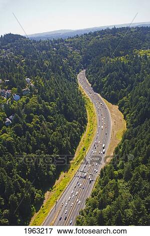 an aerial image of a highway; portland, oregon, united states of america View Large Photo Image Stock Photo - an aerial image of a highway; portland, oregon, united states of america. Fotosearch