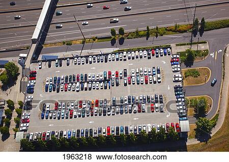 an aerial view of a parking lot; portland, oregon, united states of america View Large Photo Image Stock Photo - an aerial view of a parking lot; portland, oregon, united states of america. Fotosearch