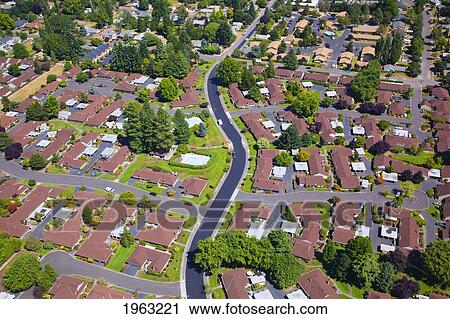 an aerial view of houses; portland, oregon, united states of america View Large Photo Image Stock Image - an aerial view of houses; portland, oregon, united states of america. Fotosearch
