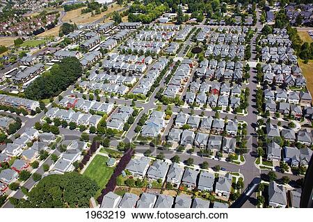 an aerial view of houses; portland, oregon, united states of america View Large Photo Image Stock Photo - an aerial view of houses; portland, oregon, united states of america. Fotosearch