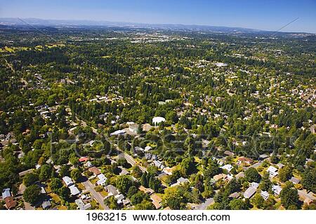 an aerial view of houses; portland, oregon, united states of america View Large Photo Image Stock Photography - an aerial view of houses; portland, oregon, united states of america. Fotosearch