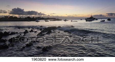 boats out in the water at sunset; galapagos, equador View Large Photo Image Stock Image - boats out in the water at sunset; galapagos, equador. Fotosearch