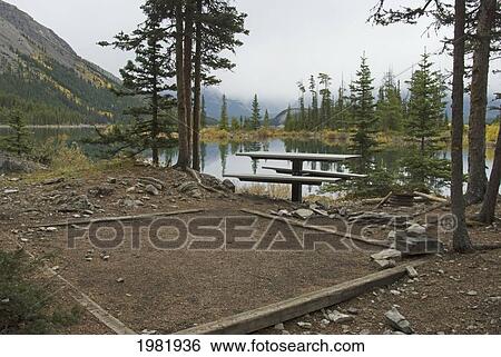 campsite at the point campground; alberta canada View Large Photo Image Stock Photograph - campsite at the point campground; alberta canada. Fotosearch