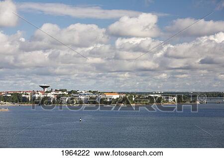 Stock Image - cityscape and buildings along the coastline; helsinki, finland. Fotosearch