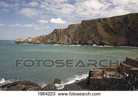 Stock Image - cliffs along the coast at hartland point; devon, england. Fotosearch
