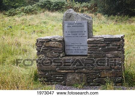 commerative plaque for famine victims at the famine burial ground near dunmanway; county cork ireland View Large Photo Image Stock Photo - commerative plaque for famine victims at the famine burial ground near dunmanway; county cork ireland. Fotosearch