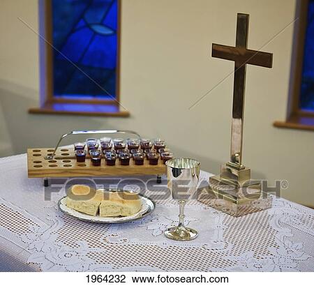 communion emblems set up on a table with a cross; sheffield, south yorkshire, england View Large Photo Image Stock Image - communion emblems set up on a table with a cross; sheffield, south yorkshire, england. Fotosearch