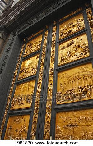 gates of paradise or gold plated bronze doors of the baptistry; florence tuscany italy View Large Photo Image Stock Image - gates of paradise or gold plated bronze doors of the baptistry; florence tuscany italy. Fotosearch