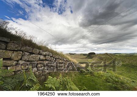 Stock Image - hadrian's wall; northumberland, england. Fotosearch