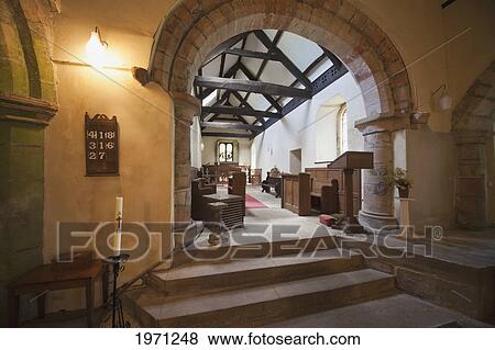 Stock Photo - interior of a church; northumberland england. Fotosearch