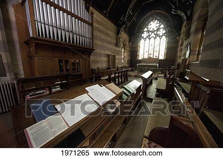 Stock Photography - music laid out in front of a pipe organ in a church; northumberland england. Fotosearch