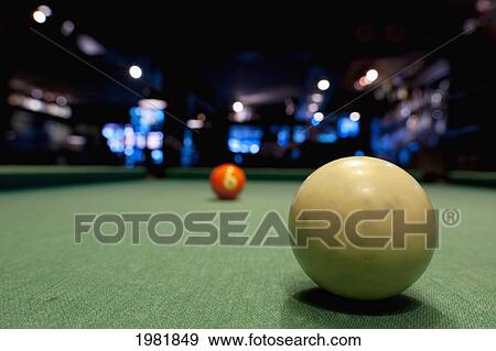 Stock Photo - pool balls on a pool table; chiang mai thailand. Fotosearch