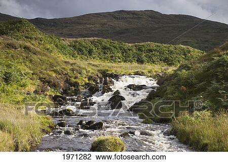 river flowing over rocks in a hilly landscape; ardnamurchan argyl scotland View Large Photo Image Stock Image - river flowing over rocks in a hilly landscape; ardnamurchan argyl scotland. Fotosearch