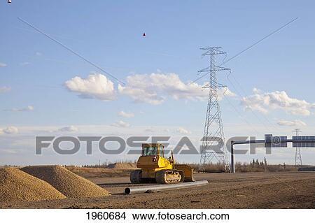 Picture - road construction for new highway; edmonton, alberta, canada. Fotosearch