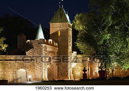 Stock Image - st. louis gate entrance to the old city; quebec city, quebec, canada. Fotosearch