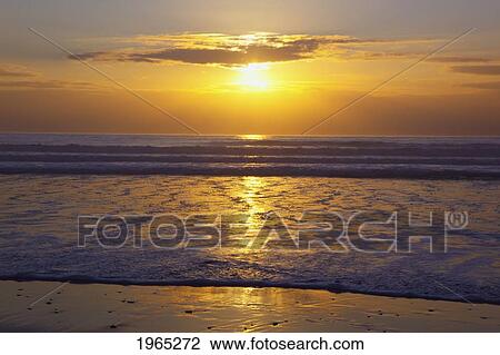 sunset over the pacific ocean along the oregon coast; oregon united states of america View Large Photo Image Stock Image - sunset over the pacific ocean along the oregon coast; oregon united states of america. Fotosearch