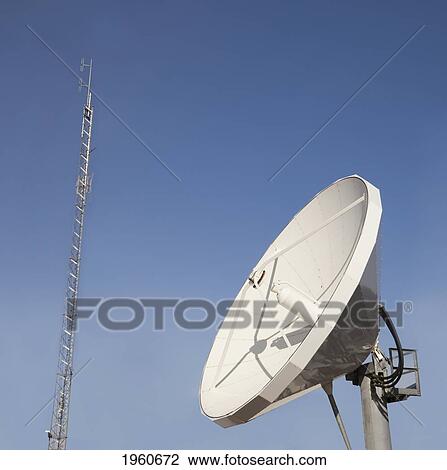 telecommunications satellite dish and transmission tower; edmonton, alberta, canada View Large Photo Image Stock Image - telecommunications satellite dish and transmission tower; edmonton, alberta, canada. Fotosearch