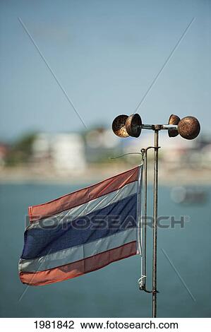 thai flag and weather vane; prachuap kiri khan prachuap province thailand View Large Photo Image Stock Image - thai flag and weather vane; prachuap kiri khan prachuap province thailand. Fotosearch