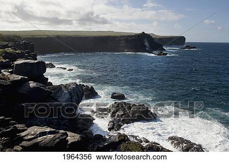 Stock Photograph - the coastline of espanola island; galapagos, equador. Fotosearch