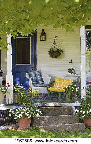 the front porch of a house; iron hill, quebec, canada View Large Photo Image Stock Photography - the front porch of a house; iron hill, quebec, canada. Fotosearch