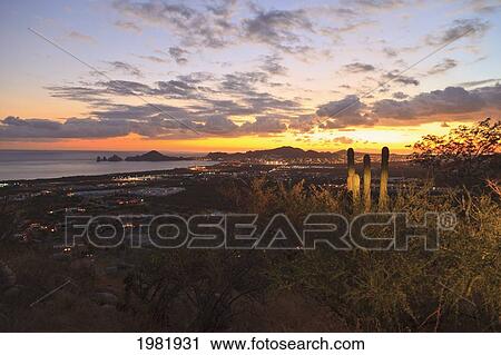 Stock Image - view of cabo san lucas and tip of baja; baja california sur mexico. Fotosearch