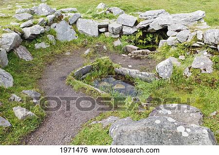 Stock Photograph - water trough at the drombeg recumbent stone circle near glandore; county cork ireland. Fotosearch