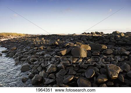 Stock Image - wet rocks on the coast; espanola island, galapagos, equador. Fotosearch