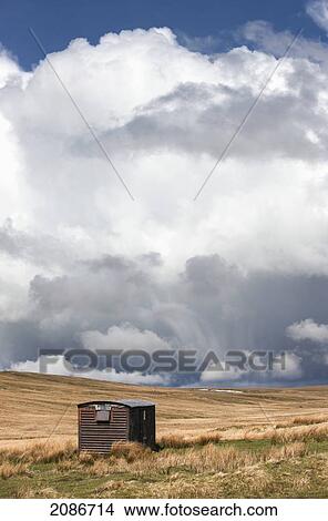 Picture - A small shed on the edge of a field; swaledale england. Fotosearch
