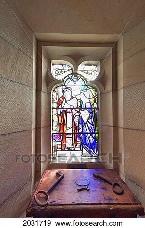 A Table With Various Sized Keys Laying On It In Front Of A Stained Glass Window; Northumberland England View Large Photo Image Stock Photo - A Table With Various Sized Keys Laying On It In Front Of A Stained Glass Window; Northumberland England. Fotosearch