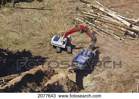 Aerial view of heavy equipment clearing land for development; portland oregon united states of america View Large Photo Image Stock Image - Aerial view of heavy equipment clearing land for development; portland oregon united states of america. Fotosearch