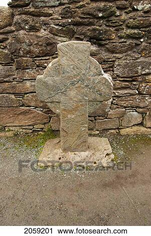 Stock Image - An Old Tombstone; Ireland. Fotosearch