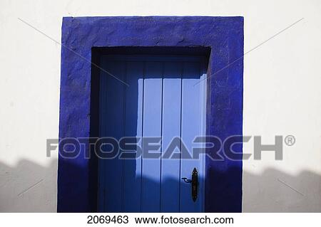 Stock Image - Blue Door; Tarifa Cadiz Andalusia Spain. Fotosearch
