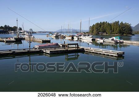 Boats In The Harbour; Tofino British Columbia Canada View Large Photo Image Stock Photo - Boats In The Harbour; Tofino British Columbia Canada. Fotosearch