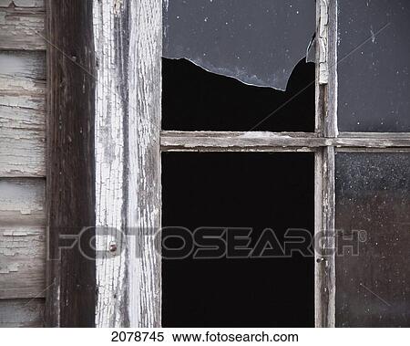 Stock Photography - Broken barn window; parkland county alberta canada. Fotosearch