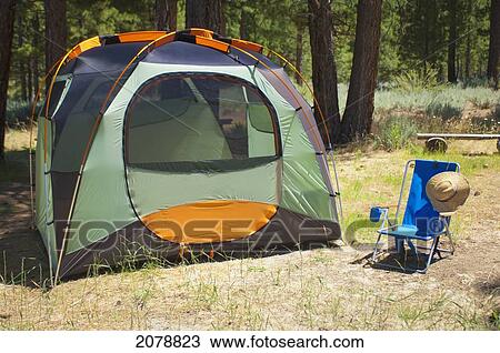 Campsite with tent and chair; sierraville california united states of america View Large Photo Image Stock Image - Campsite with tent and chair; sierraville california united states of america. Fotosearch