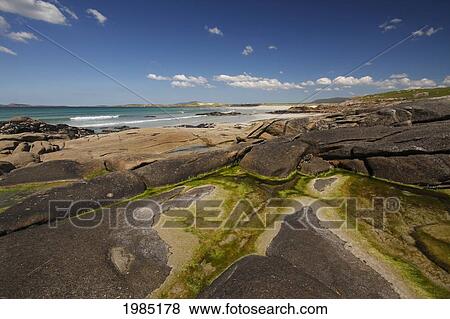 Stock Photo - Carrickfinn Beach And Boundary Of Donegal Airport On The Coast; County Donegal Ireland. Fotosearch