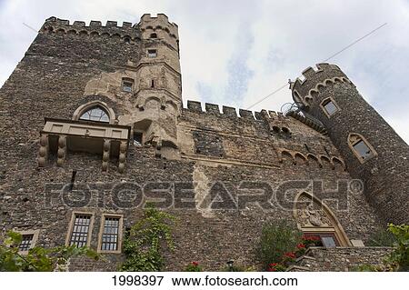 Stock Photo - Castle Reichenstein; Falkenburg Rhineland-Palatinate Germany. Fotosearch
