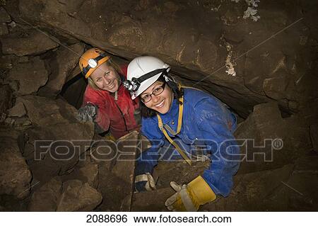 Stock Photograph - Caving in the rocky mountains; canmore alberta canada. Fotosearch